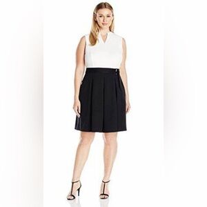 Ellen Tracy Black A-Line Pleated Midi Skirt